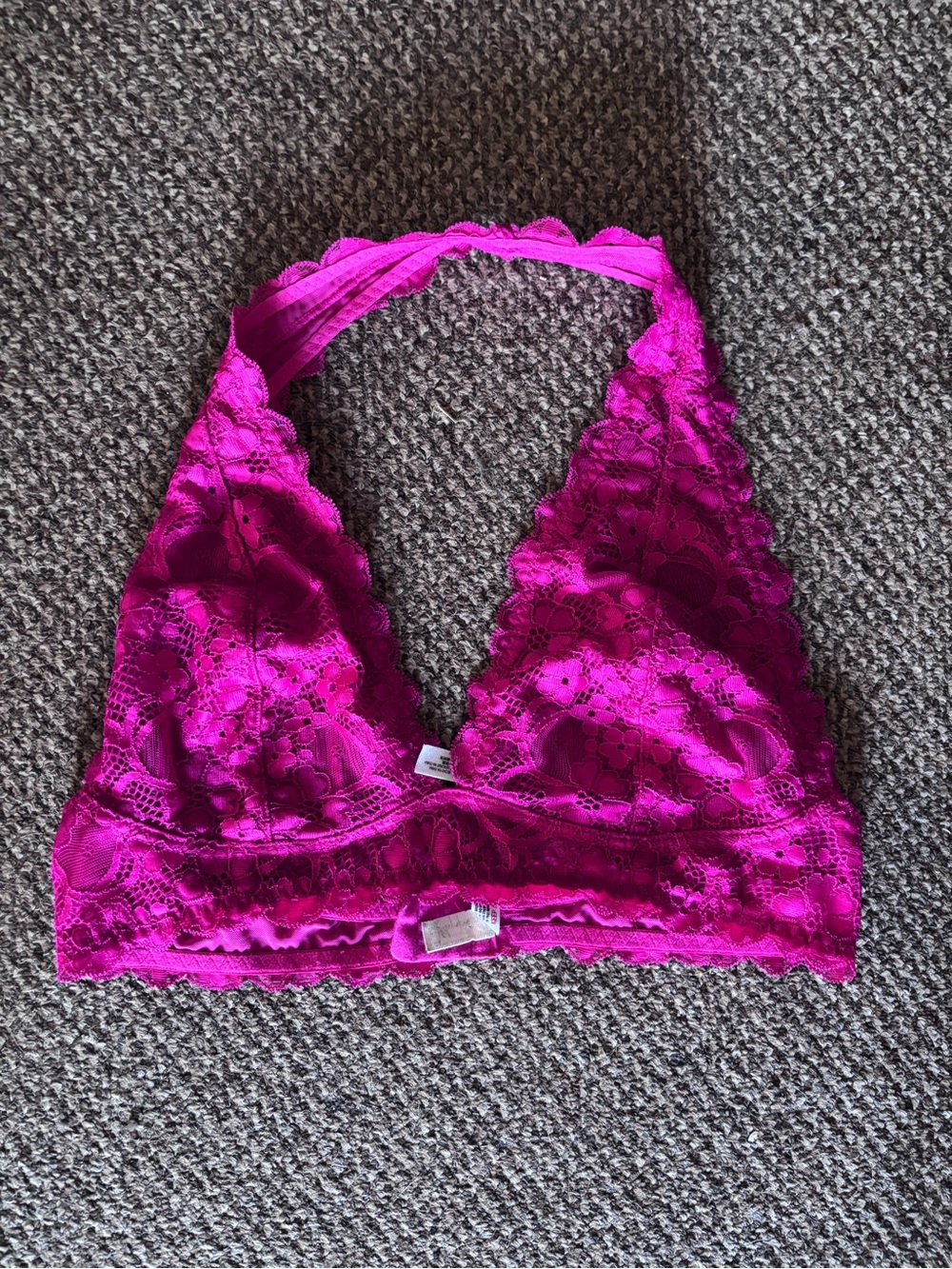 Free People Lace Halter Bralette - Fuchsia Pink